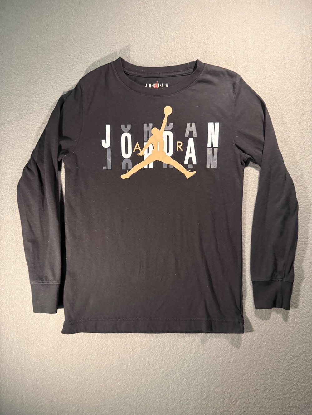 Jordan Black Long Sleeve T-Shirt for Kids Size M 10-12 Years